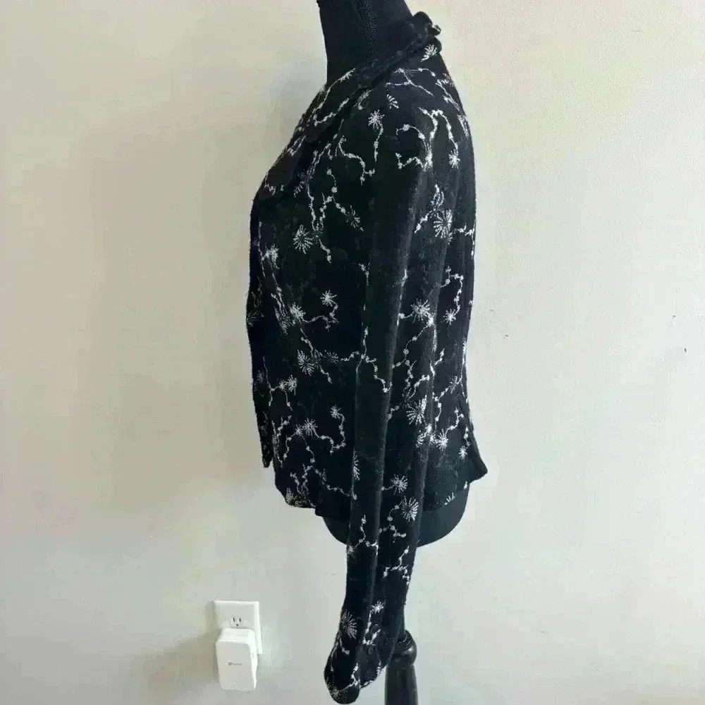 SpiritHouse 100% Wool Made in LA USA Black White Pattern Blazer Size Medium - Picture 6 of 12